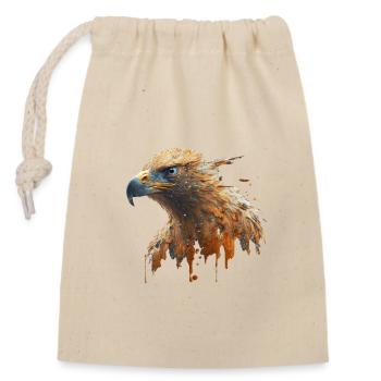 Aigle d’Amérique - Sac cadeau en coton avec cordon (14 x 20 cm) - nature - Devant