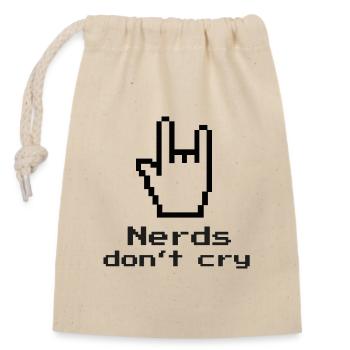 Les nerds ne pleurent pas! ringard, informatique, informatique, programmeur - Sac cadeau en coton avec cordon (14 x 20 cm) - nature - Devant