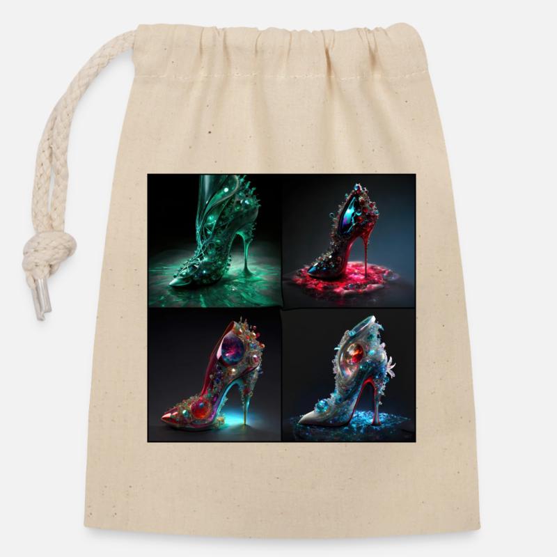 Talons aiguilles extrêmes - Sac cadeau en coton avec cordon (14 x 20 cm) - nature