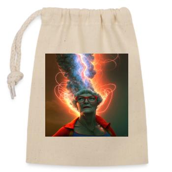 Portrait elektrik 10 - Closable cotton gift bag (14x20cm) - nature - Front