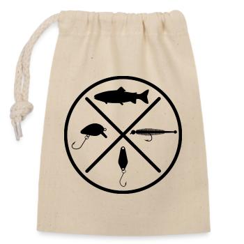 Leurres de truite - Sac cadeau en coton avec cordon (14 x 20 cm) - nature - Devant