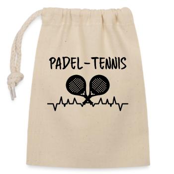 Padelspiel Padel-Tennis Sportart Statement Racket - Verschließbarer Geschenkbeutel aus Baumwolle (14x20cm) - Natur - Vorne