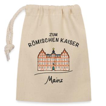 Mainz, Wahrzeichen Zum Römischen Kaiser - Verschließbarer Geschenkbeutel aus Baumwolle (14x20cm) - Natur - Vorne