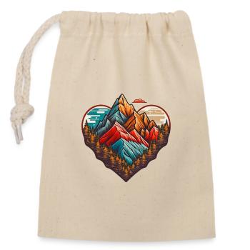 Herzberglandschaft Farbenberge - Sac cadeau en coton avec cordon (14 x 20 cm) - nature - Devant