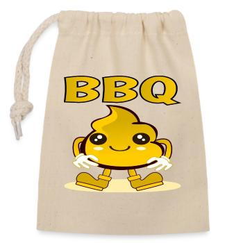 KAWAII BBQ - BARBECUE MUSTARD SAUCE - CARTOON - Closable cotton gift bag (14x20cm) - nature - Front