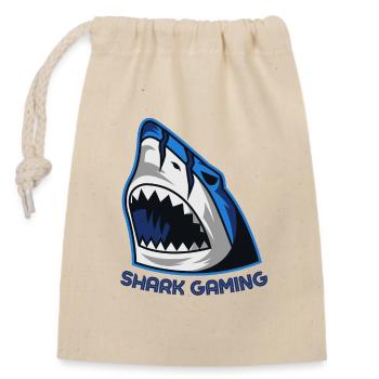 SHARK GAMING - Closable cotton gift bag (14x20cm) - nature - Front