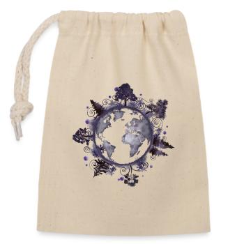 World Earth - mystischer Planet Klimaschutz - Verschließbarer Geschenkbeutel aus Baumwolle (14x20cm) - Natur - Vorne