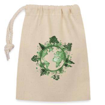 World Earth Day, Klimaschutz, Planet, Umwelt - Verschließbarer Geschenkbeutel aus Baumwolle (14x20cm) - Natur - Vorne