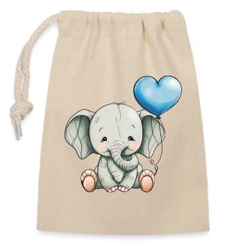 cute elephant - Closable cotton gift bag (14x20cm) - nature - Front