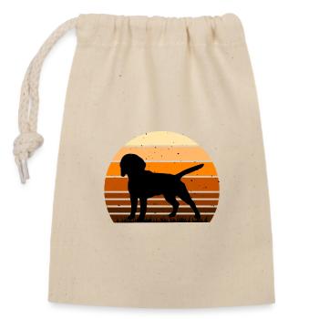 Beagle Dog Lover Silhouette Vintage Sunset - Sac cadeau en coton avec cordon (14 x 20 cm) - nature - Devant