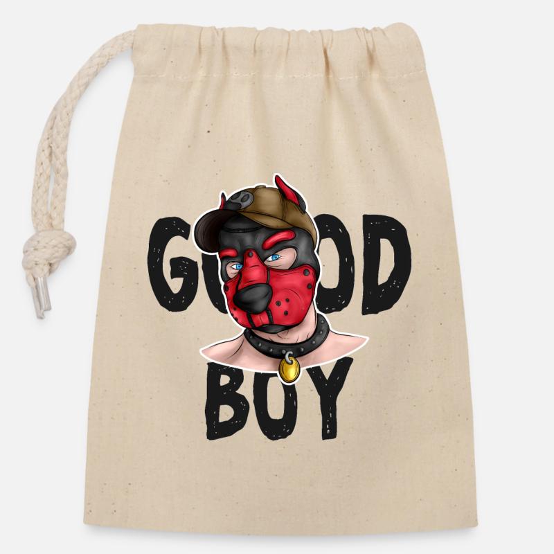 GoodBoyRed - Closable cotton gift bag (14x20cm) - nature