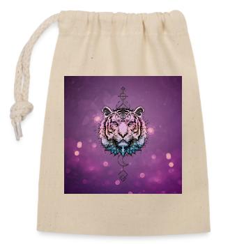 Merveilleux tigre coloré - Sac cadeau en coton avec cordon (14 x 20 cm) - nature - Devant