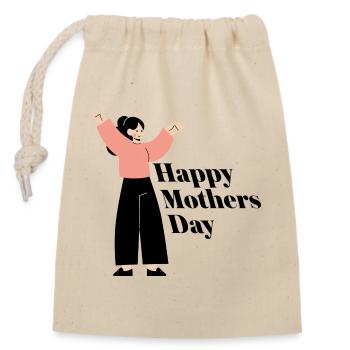 Happy Mothers Day - Verschließbarer Geschenkbeutel aus Baumwolle (14x20cm) - Natur - Vorne