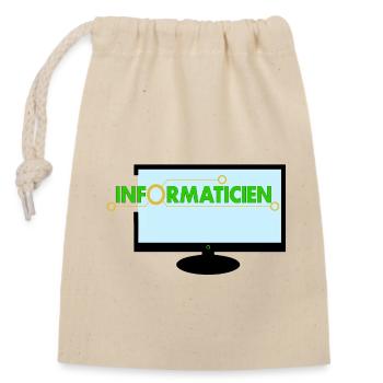 Informatiker - Verschließbarer Geschenkbeutel aus Baumwolle (14x20cm) - Natur - Vorne