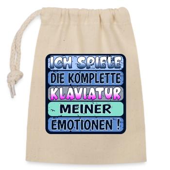 Charaktereigenschaften EMOTIONAL EMOTIONEN ZEIGEN - Verschließbarer Geschenkbeutel aus Baumwolle (14x20cm) - Natur - Vorne