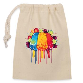 Popsicles - Closable cotton gift bag (14x20cm) - nature - Front