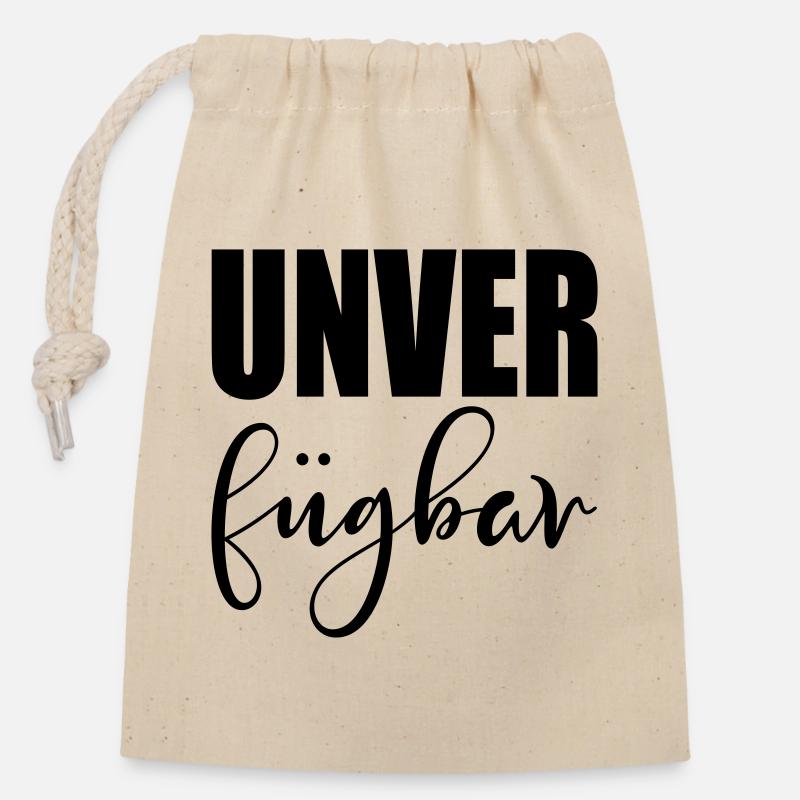 SCHRIFTZUG UNVERFÜGBAR - STATUS - Verschließbarer Geschenkbeutel aus Baumwolle (14x20cm) - Natur