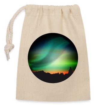 Des aurores boréales brillantes comme un souffle dans le ciel - Sac cadeau en coton avec cordon (14 x 20 cm) - nature - Devant