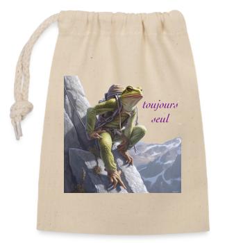 toujours seul - Sac cadeau en coton avec cordon (14 x 20 cm) - nature - Devant