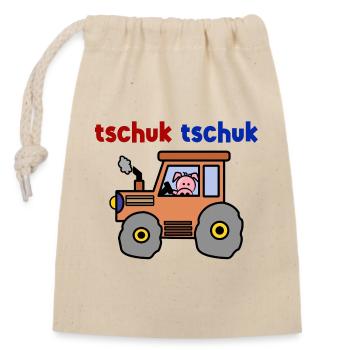 Country Life Saying Farmer Field Tractor Agricultural Machinery - Closable cotton gift bag (14x20cm) - nature - Front