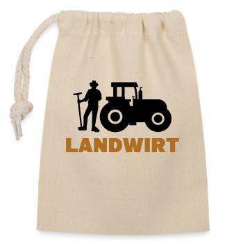 Landwirt Traktor Spruch Landleben Biobauer Feld - Verschließbarer Geschenkbeutel aus Baumwolle (14x20cm) - Natur - Vorne
