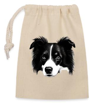 Border Collie Irischer Hütehund - Verschließbarer Geschenkbeutel aus Baumwolle (14x20cm) - Natur - Vorne