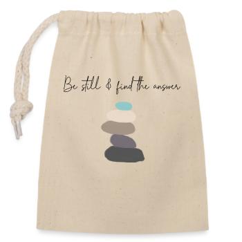 There is strength in silence - Closable cotton gift bag (14x20cm) - nature - Front