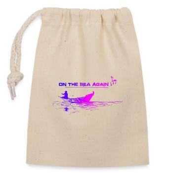 On the sea again .. sketch art boat lovers - Closable cotton gift bag (14x20cm) - nature - Front