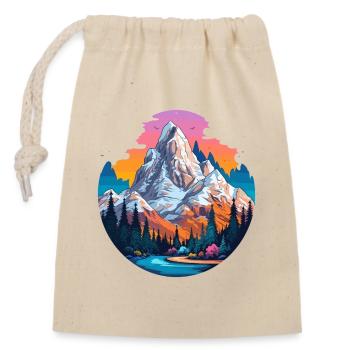 Colourful mountain panorama - Closable cotton gift bag (14x20cm) - nature - Front