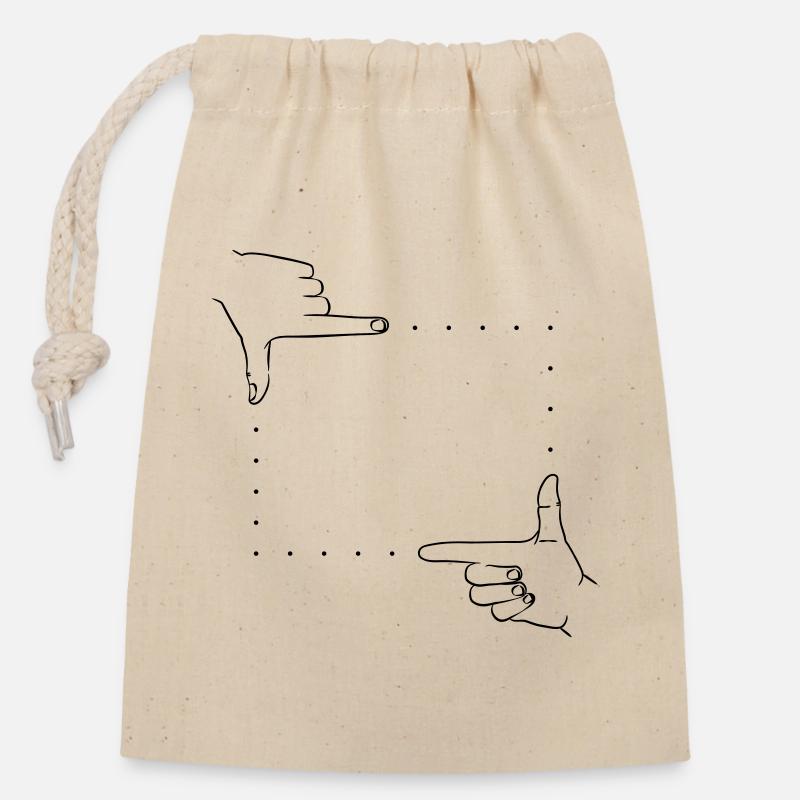 Hand Signals Image Detail - Closable cotton gift bag (14x20cm) - nature