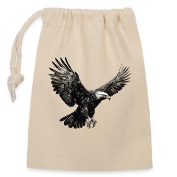 Eagle on its way to land - Closable cotton gift bag (14x20cm) - nature - Front