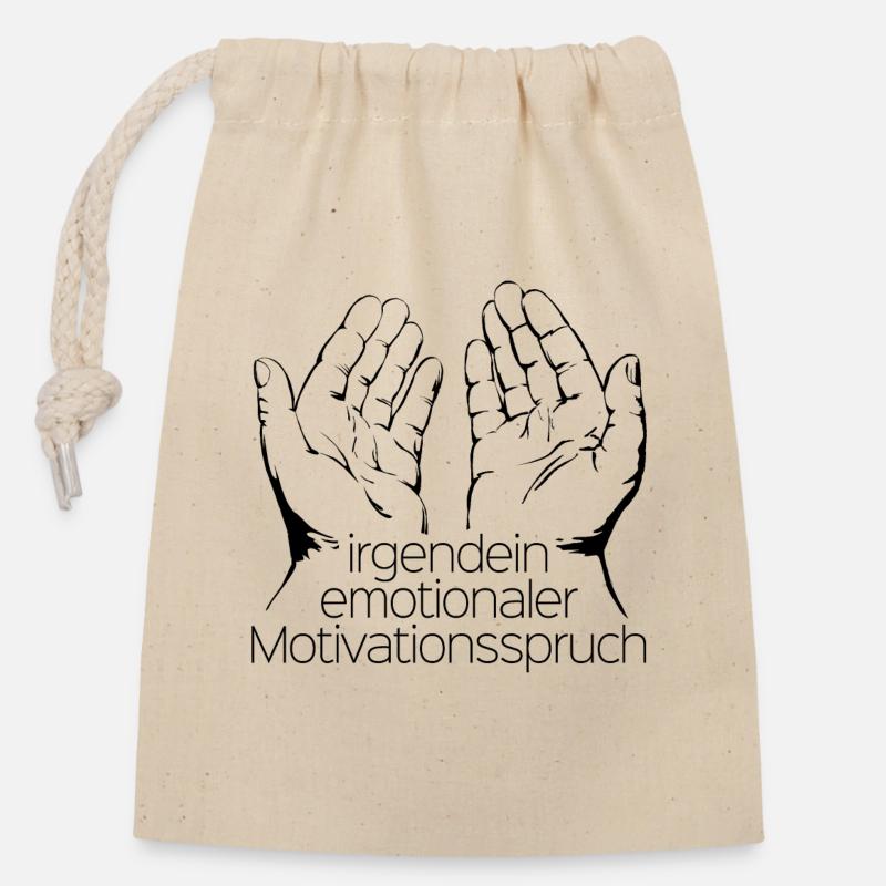 Motivation - Verschließbarer Geschenkbeutel aus Baumwolle (14x20cm) - Natur