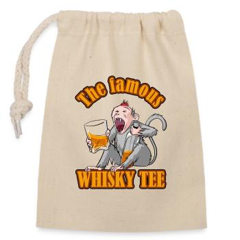 The Famous Whisky Tee – Aper‘Monkey Edition - Sac cadeau en coton avec cordon (14 x 20 cm) - nature - Devant