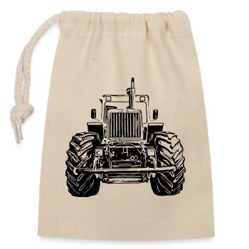 MB trac Front - Closable cotton gift bag (14x20cm) - nature - Front
