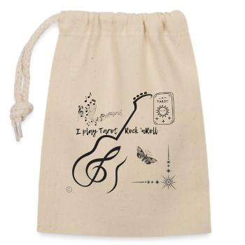 Ligne de guitare avec faisceau d’étoiles - Sac cadeau en coton avec cordon (14 x 20 cm) - nature - Devant