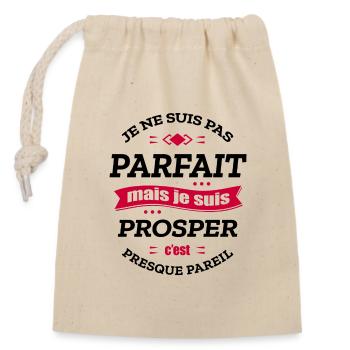 PROSPER PARFAIT - PRENOM PROSPER - Sac cadeau en coton avec cordon (14 x 20 cm) - nature - Devant