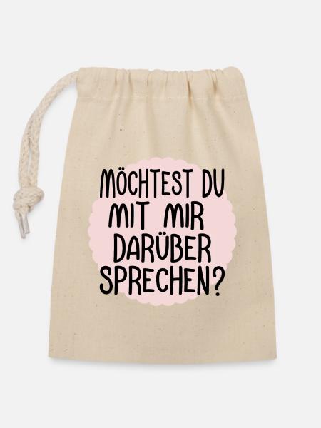 FREUNDSCHAFT ZUHÖREN - Verschließbarer Geschenkbeutel aus Baumwolle (14x20cm) - Natur