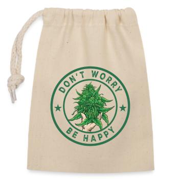 Cannabis Marijuana Weed Smoking - Closable cotton gift bag (14x20cm) - nature - Front