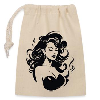 the beauty in black - Closable cotton gift bag (14x20cm) - nature - Front