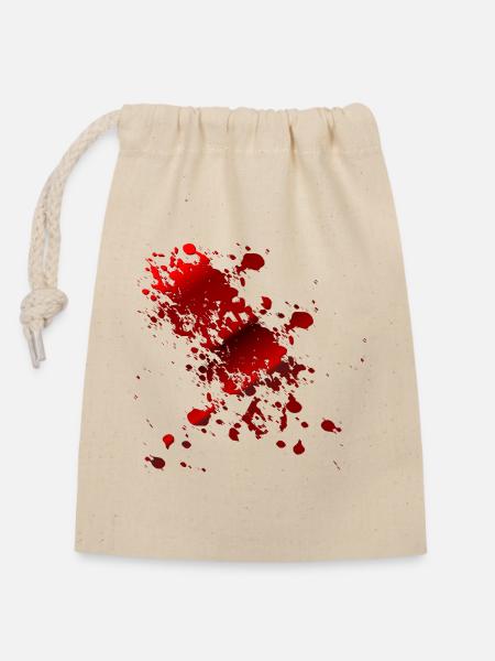 HALLOWEEN KOSTÜME BLUTFLECKEN BLUT - Verschließbarer Geschenkbeutel aus Baumwolle (14x20cm) - Natur
