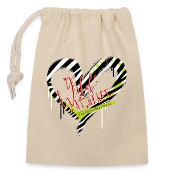 Wild at Heart - Closable cotton gift bag (14x20cm) - nature - Front