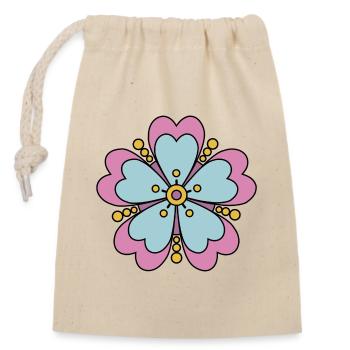 Fleur bohème hippie funky mignonne - Sac cadeau en coton avec cordon (14 x 20 cm) - nature - Devant
