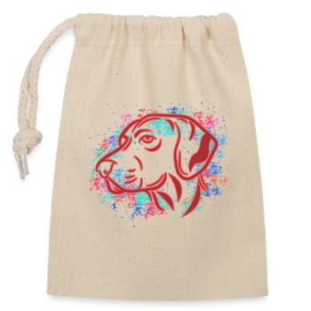 Dog Favorite Pet Pets Cuddly Toy - Closable cotton gift bag (14x20cm) - nature - Front