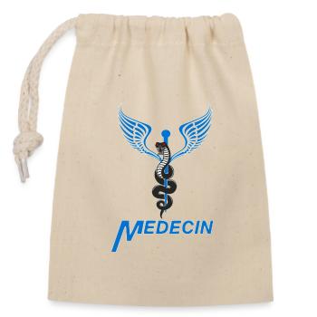 Médecin - Sac cadeau en coton avec cordon (14 x 20 cm) - nature - Devant