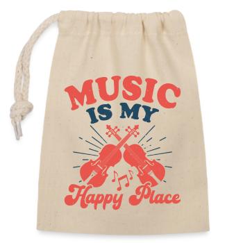 Violin Violinist - Closable cotton gift bag (14x20cm) - nature - Front