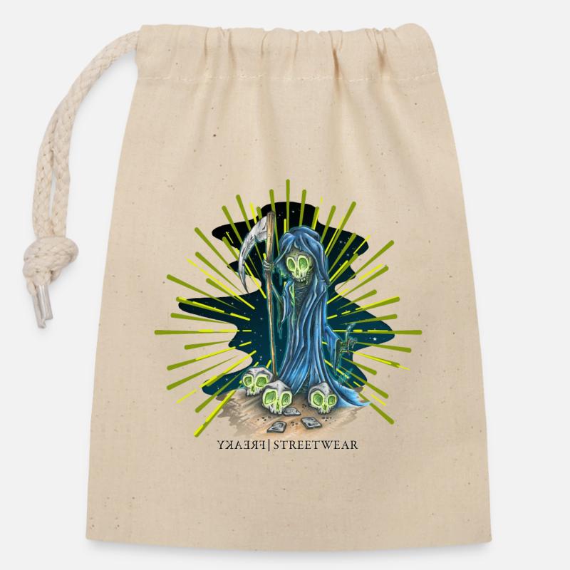 Death - Closable cotton gift bag (14x20cm) - nature