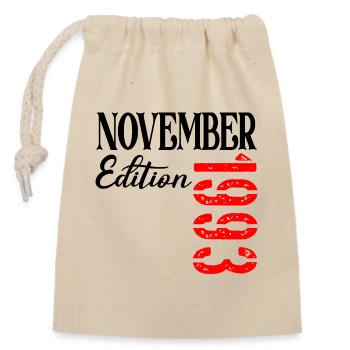 33rd Birthday - November 1993 - THIRTY-THREE - Closable cotton gift bag (14x20cm) - nature - Front