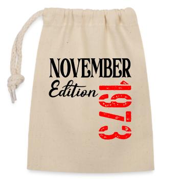 53e anniversaire novembre 1973 - CINQUANTE-TROIS - Sac cadeau en coton avec cordon (14 x 20 cm) - nature - Devant