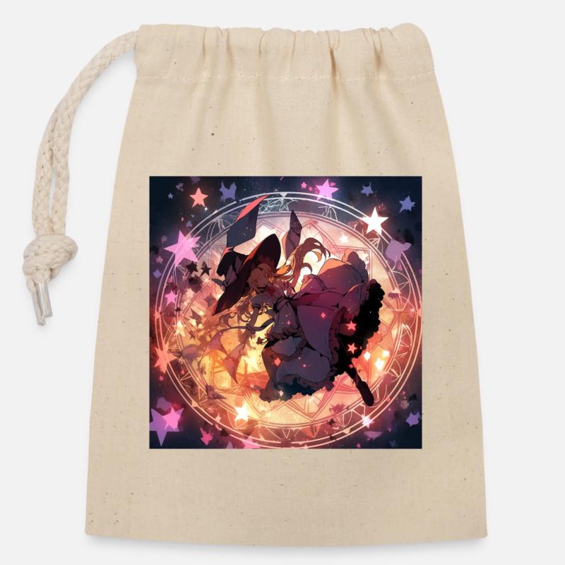 The Star Witch - Closable cotton gift bag (14x20cm) - nature