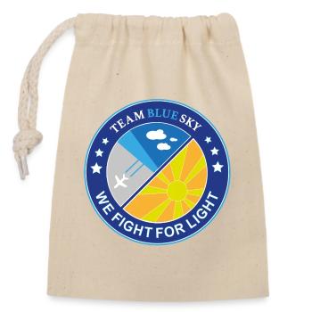 Sonnenliebhaber-Abzeichen Team Blauer Himmel Licht-Krieger-Emblem - Verschließbarer Geschenkbeutel aus Baumwolle (14x20cm) - Natur - Vorne